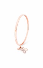 Tipperary Crystal Infinity Bangle With Charms Rose Gold