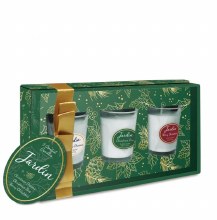 Tipperary Crystal Jardin Candle Set of 3 Mini Green Box