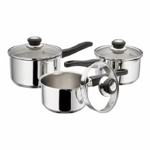 Judge 3pc Saucepan Set Draining