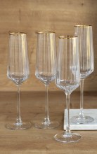 Killarney Crystal Kenmare Flute Glass Set of 4