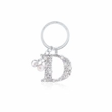 Tipperary Crystal Keyring Letter "D" Pearl & Diamond