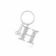 Tipperary Crystal Keyring Letter "H" Pearl & Diamond