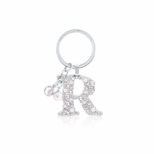 Tipperary Crystal Keyring Letter "R" Pearl & Diamond