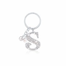 Tipperary Crystal Keyring Letter "S" Pearl & Diamond