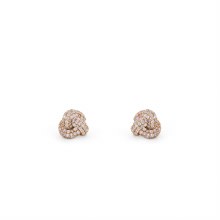 Tipperary Crystal Knot Earrings Pave Gold