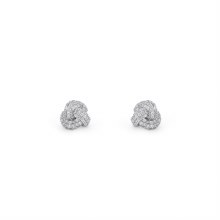 Tipperary Crystal Knot Earrings Pave Silver