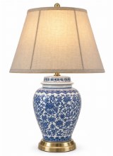 Grange Living Lamp Ceramic Blue Pattern