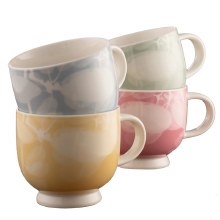 Belleek Laurel Footed Mugs - Set of 4