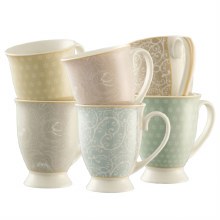 Aynsley Laurette Mugs in Hat Box Set of 6