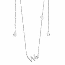 Tipperary Crystal Letter "W" Pendant Silver