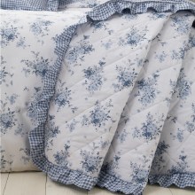 Lucie Floral Blue Bedspread