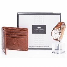 Newgrange Living Mens Watch & Wallet Set Brown