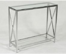 Grange Metal Console Table with Glass Top