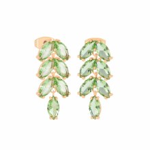 Tipperary Crystal MOH Earrings Gold Leaf Peridot