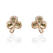 Tipperary Crystal MOH Earrings Shamrock Rose Gold