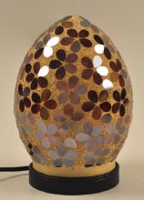 Grange Living Mosaic Egg Lamp Red & Amber