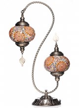 Grange Living Mosaic Table Lamp Hanging Double Orange