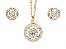 Indulgence Necklace Crystal Gold Set