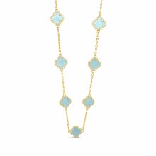 Absolute Jewellery NECKLACE GOLD/AQUA N2350AQ