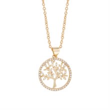 Indulgence Necklace Gold CZ Tree Of Life