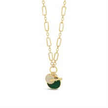Absolute Jewellery Necklace Gold Emerald N2398EM