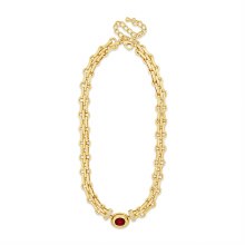 Absolute Jewellery Necklace Gold/Siam Red N2387RE