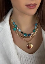 Absolute Jewellery Necklace Gold Turquoise N2353TQ