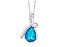 Indulgence Necklace Rhodium Blue Crystal
