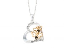 Indulgence Necklace Silver Gold Bee Heart