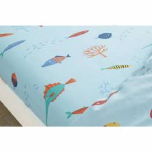 Ocean Life Single Fitted Sheet Navy