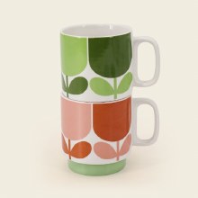 Orla Kiely Block Flower Tomato/Fern 2 Mugs