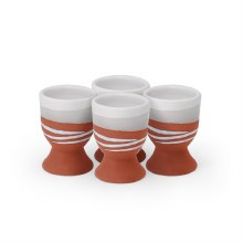 Tipperary Crystal Paul Maloney Pottery Terracotta Set of 4 Egg Cups