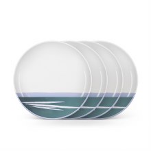 Tipperary Crystal Paul Maloney Set of 4 Dinner Plates Terracotta