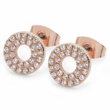 Tipperary Crystal Pave Triple Moon Earring Rose Gold