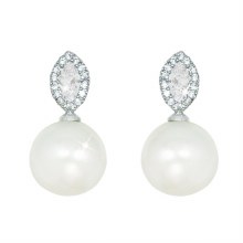 Tipperary Crystal Pearl Drop Silver Earring