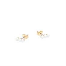 Tipperary Crystal Pearl Earrings Triple Gold