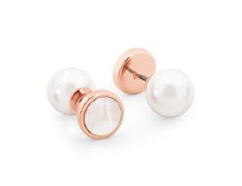 Tipperary Crystal Pearl Moon Earring Rose Gold