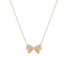 Tipperary Crystal Pendant Bow Double Gold