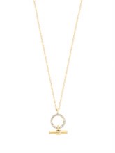 Tipperary Crystal Pendant Circle & Bar Gold