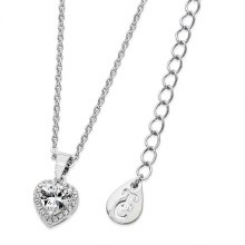 Tipperary Crystal Pendant Diamante Heart Silver