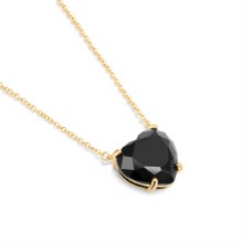 Newbridge Silverware Pendant Gold Black Heart Stone