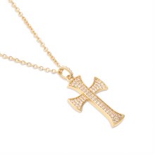 Newbridge Silverware Pendant Gold Cross Baguette Stone