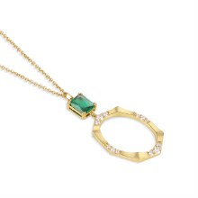 Newbridge Silverware Pendant Gold with Green Stone