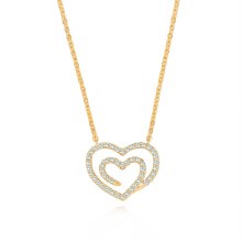 Tipperary Crystal Pendant Heart Gold Swirl CZ