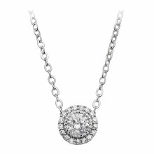 Tipperary Crystal Pendant Pave Surround Silver