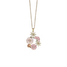 Newbridge Silverware Pendant Pink & Green Floral Gold