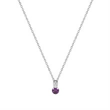 Tipperary Crystal Pendant Silver Round Purple