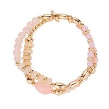Knight and Day Jewellery Pink & Beige Bead Bracelet