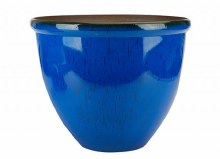 Planter Ceramic Look Blue 30cm