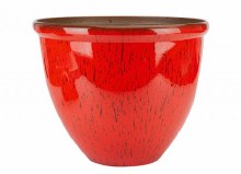 Planter Ceramic Look Red 30cm